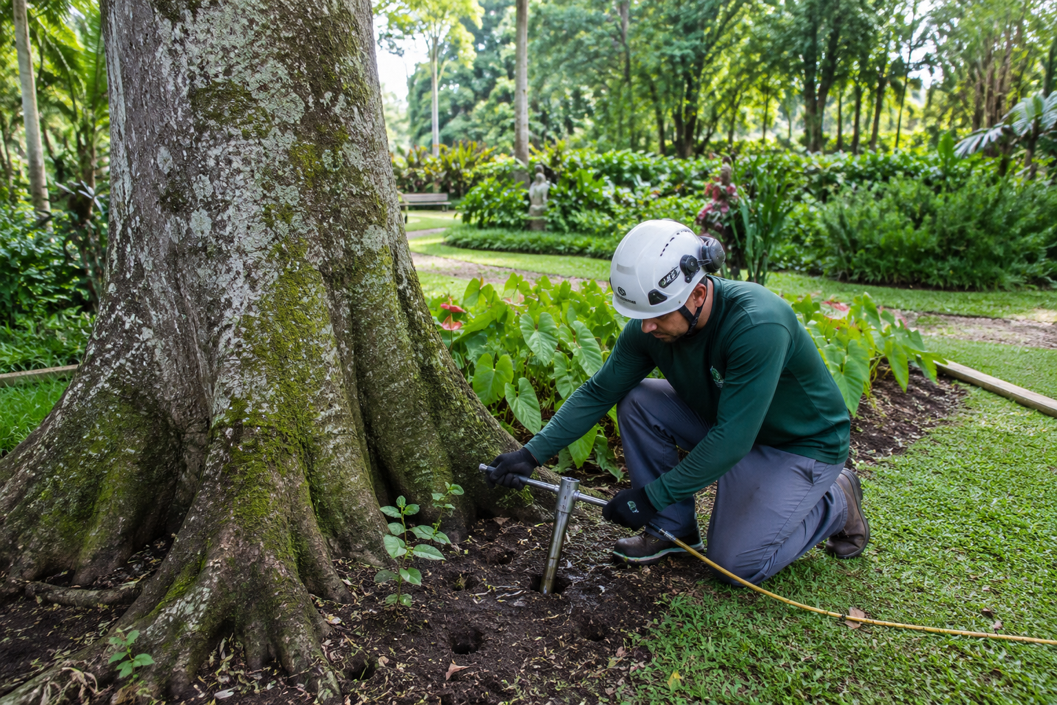 Revitalização nutricional em jardim botânico privado